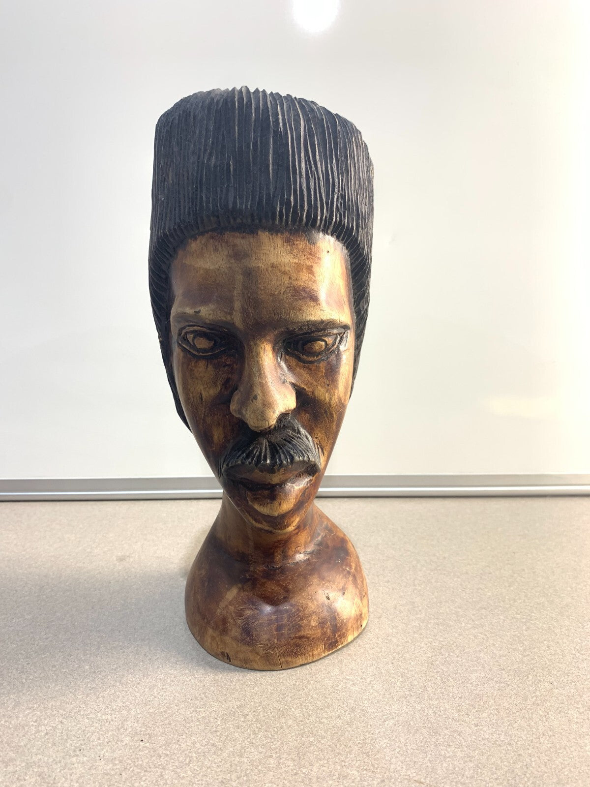 Beautiful Hand Carved Wooden Bust from Jamaica