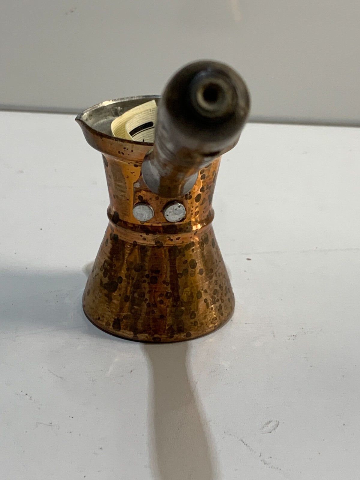Vintage copper tin greek stove top coffee pot birik cezve