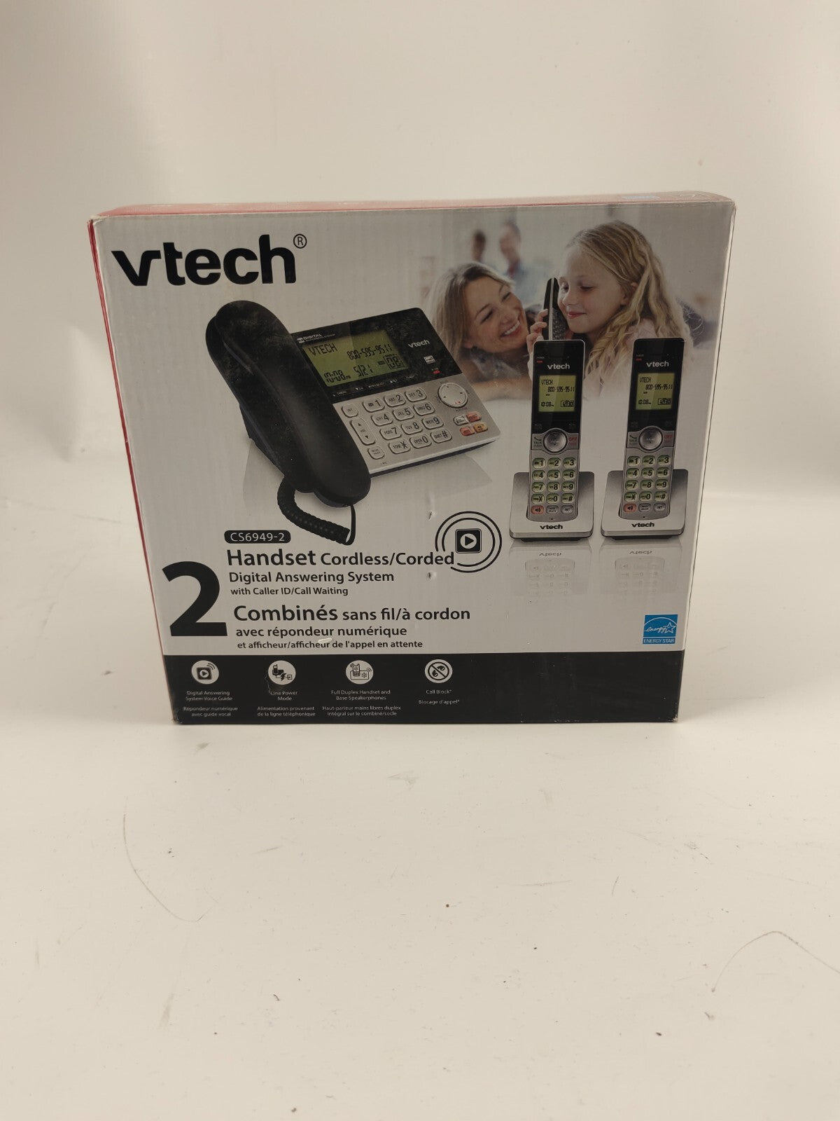VTech DECT 6.0 Cordless Phone Answering System Bluetooth Call Block 3 Handsets