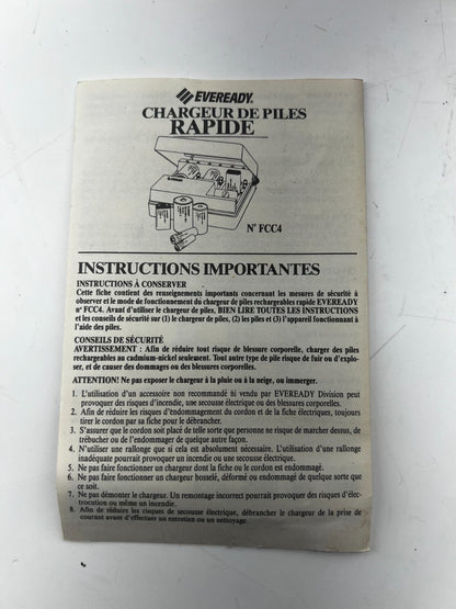 EVEREADY FCC4 Rechargeable Nickel-Cadmium Battery Charger