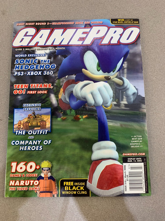 GamePro Magazine March 2006 - Sonic the Hedgehog Cover - Rare VG Issue