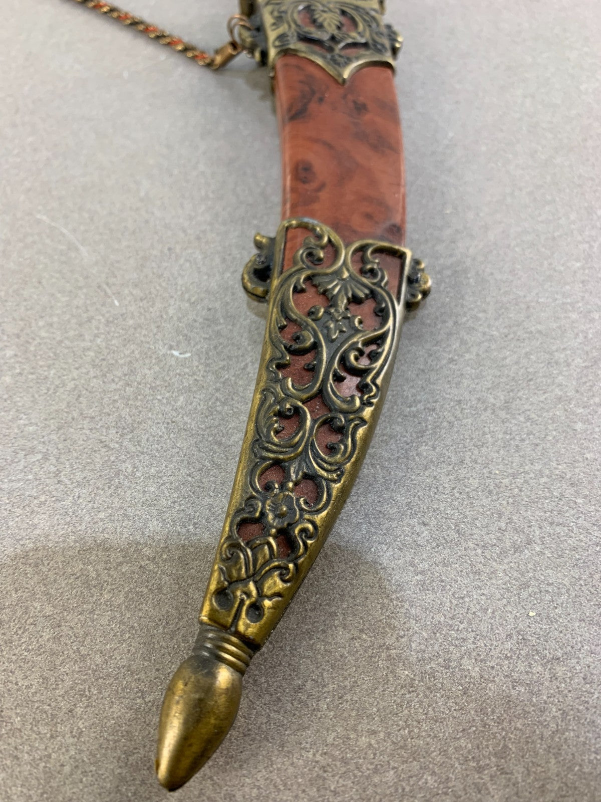 Vintage large Tibet style hanging 13 inches Dagger with sheath