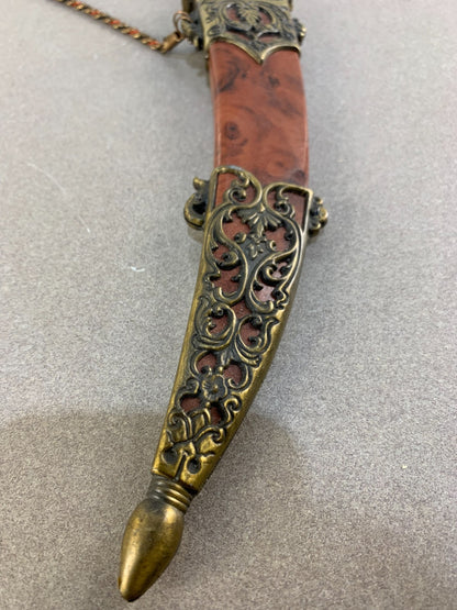 Vintage large Tibet style hanging 13 inches Dagger with sheath