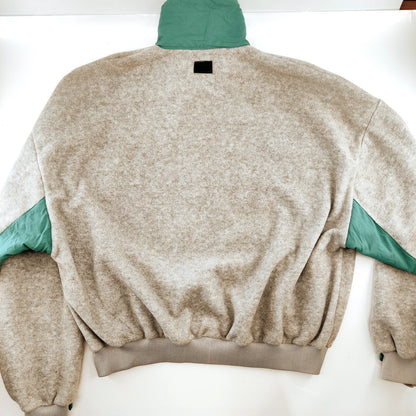 Vintage CCJ Bomber Style Grey and Teal Fleece Men's XL