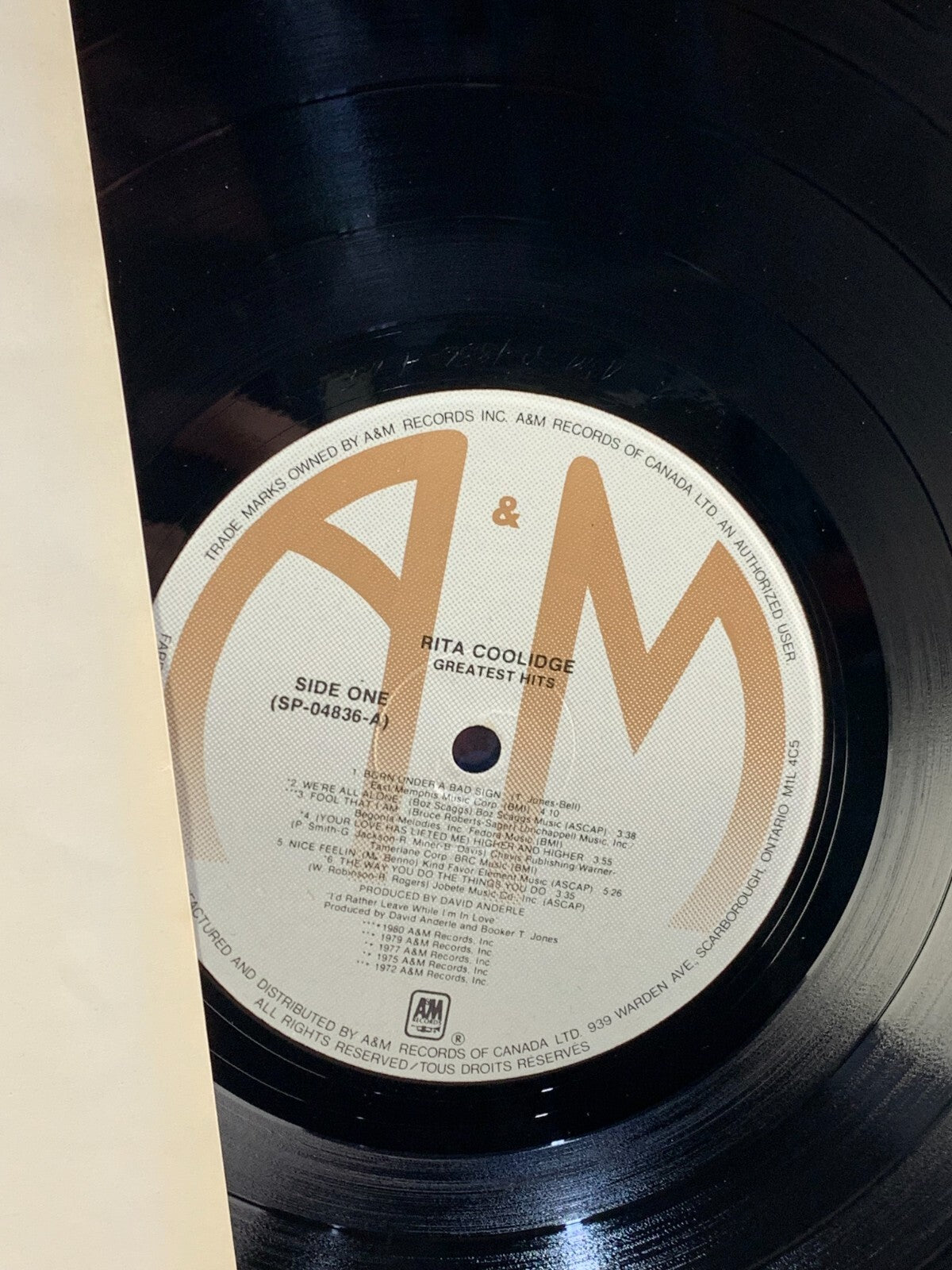 Rita Coolidge Greatest Hits LP Record Vinyl A&M