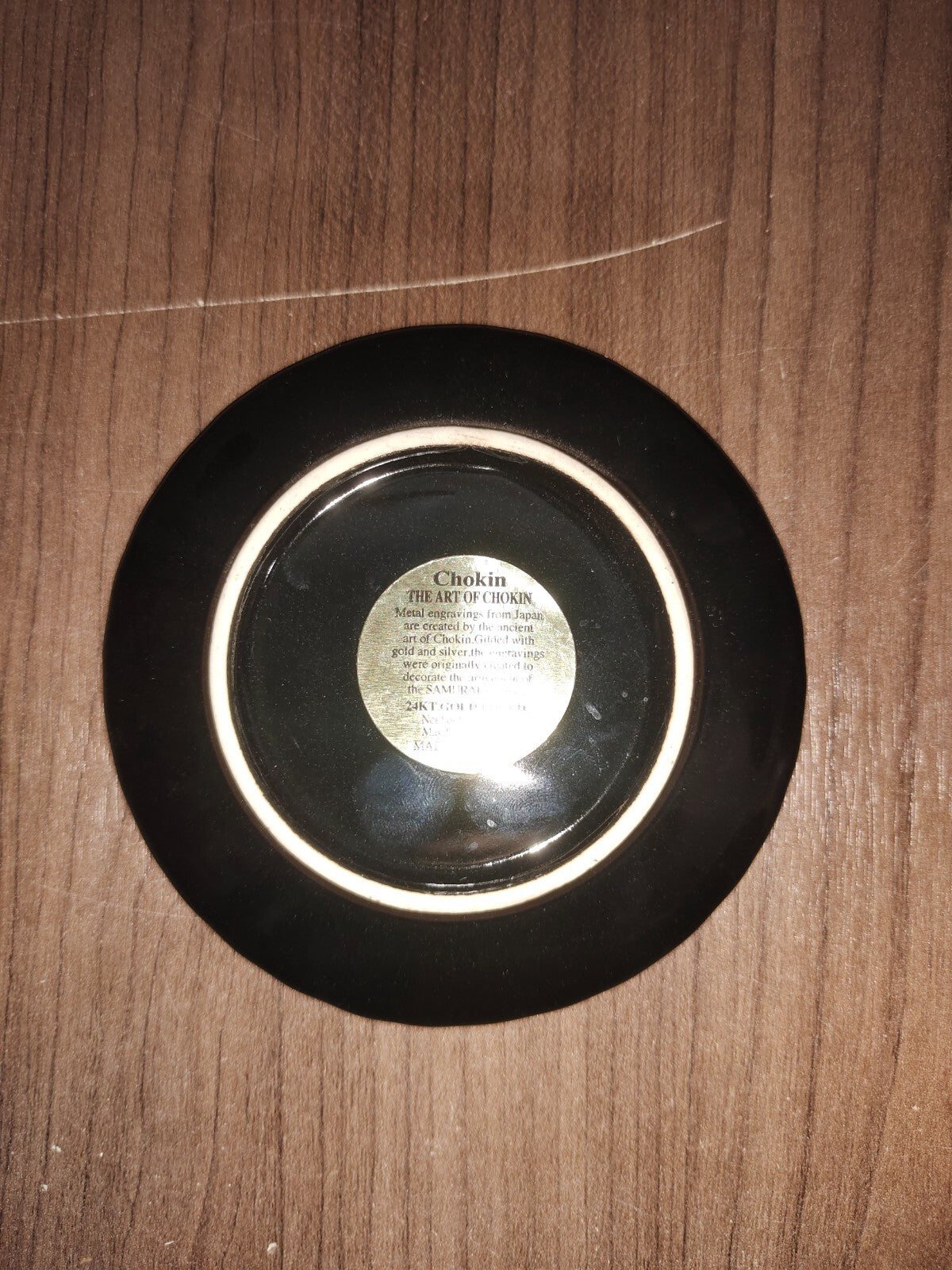 Vintage The Art of Chokin 24K Gold Plated Plate