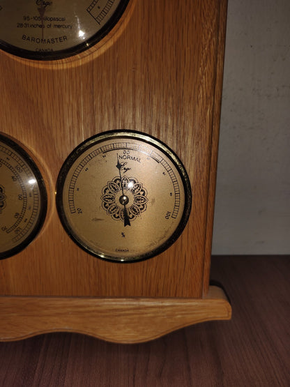 Baromaster Temperature Barometer Hygrometer Wood  Weather Station