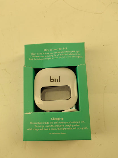 Bril UV-C Toothbrush Sanitizer Portable Sterilizer Cover Holder and Case (White)