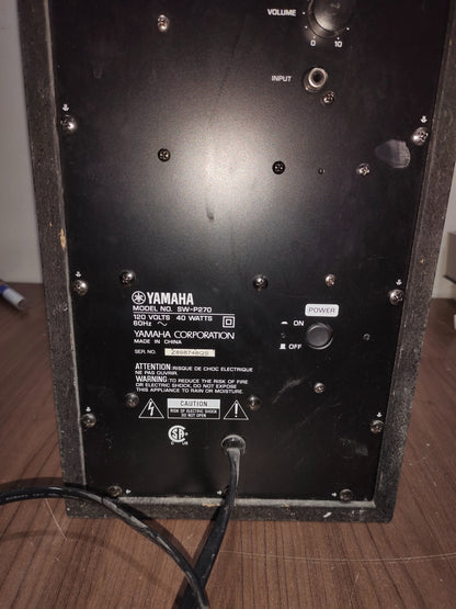 Yamaha SW-P270 Powered Subwoofer 40W Home Theater - Black