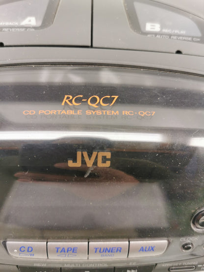 VTG ~ JVC RC-QC7 Portable 3 CD Changer AM/FM Radio BOOMBOX