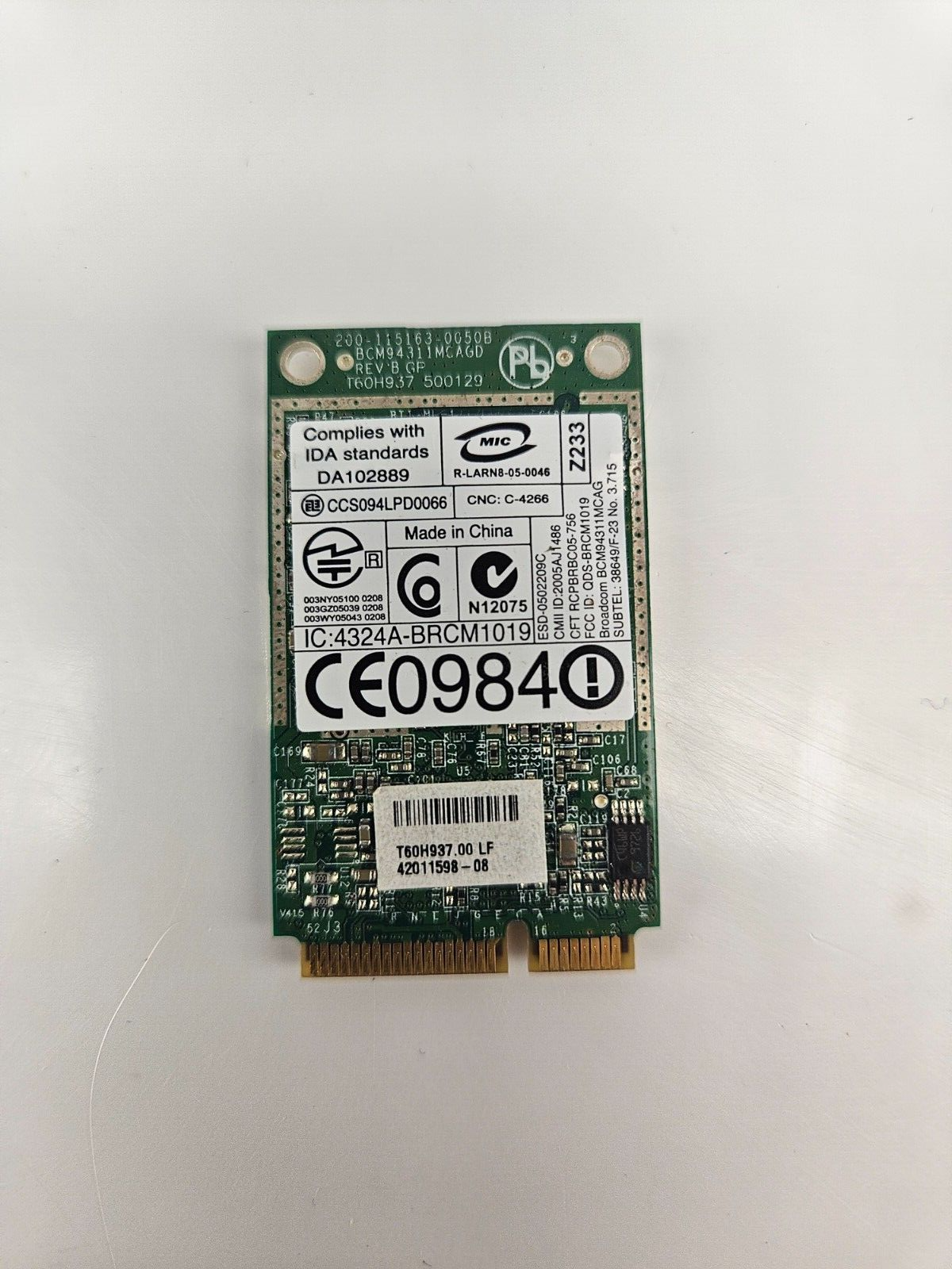 Dell DW-1490 TrueMobile WiFi Wireless Express Card Tested 0JC977