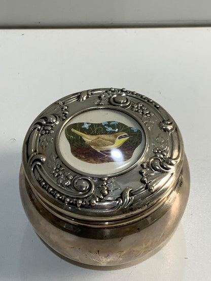 ANTIQUE J.E.CALDWELL STERLING SILVER REPOUSSE CANISTER, POWDER JAR, TOBACCO CAN