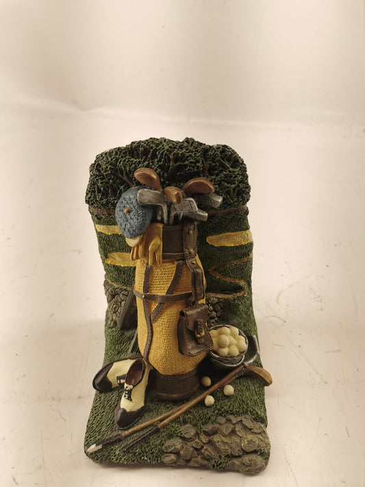 Figi Graphics Golf Bag, Golf Clubs, Golf Shoes, Golf Course 90s Vintage Bookends