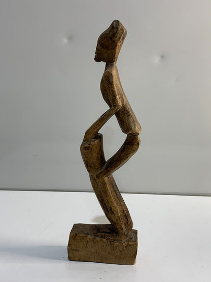 Vintage handmade Folk Art carving of a drummer.