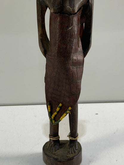 Vintage 1970s Solid Wood Zulu Warrior Rhodesia Tribal African Carving Figure