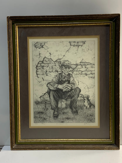 Bernie Brown "DAYDREAMING" Art Framed Print 1982, 54/110