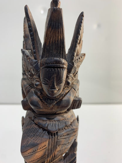Wood Carved Vishnu Garuda Bird Decorative Art Sculpture