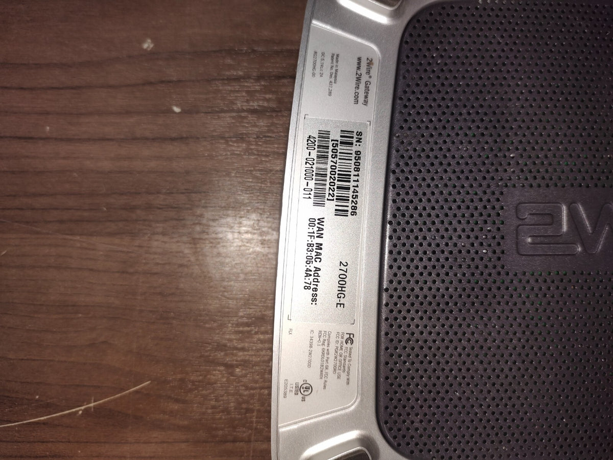 2Wire 2700HG-E 4-Port 10/100 Wireless G Router - 2700HG-E