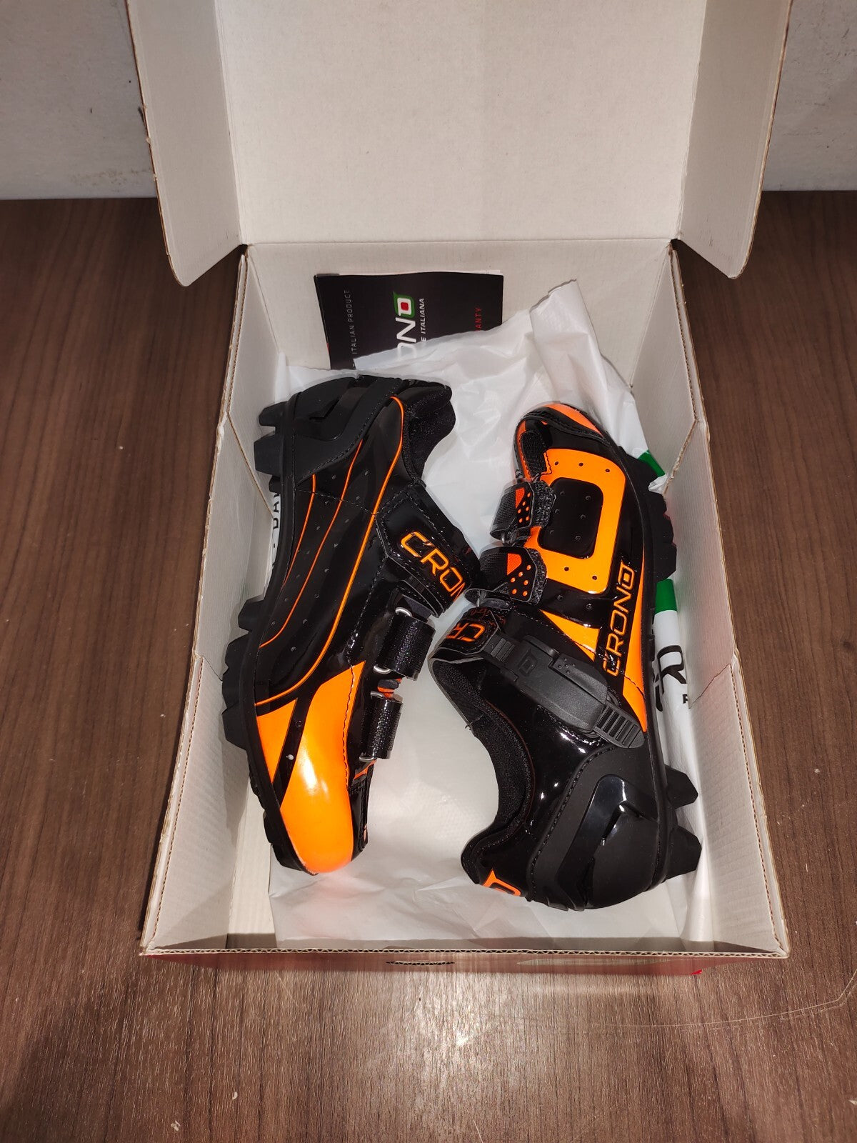 Crono CX-3 17 Mountain Bike Gravel BMX Shoes - Black Orange - Size - 37 (EUR)