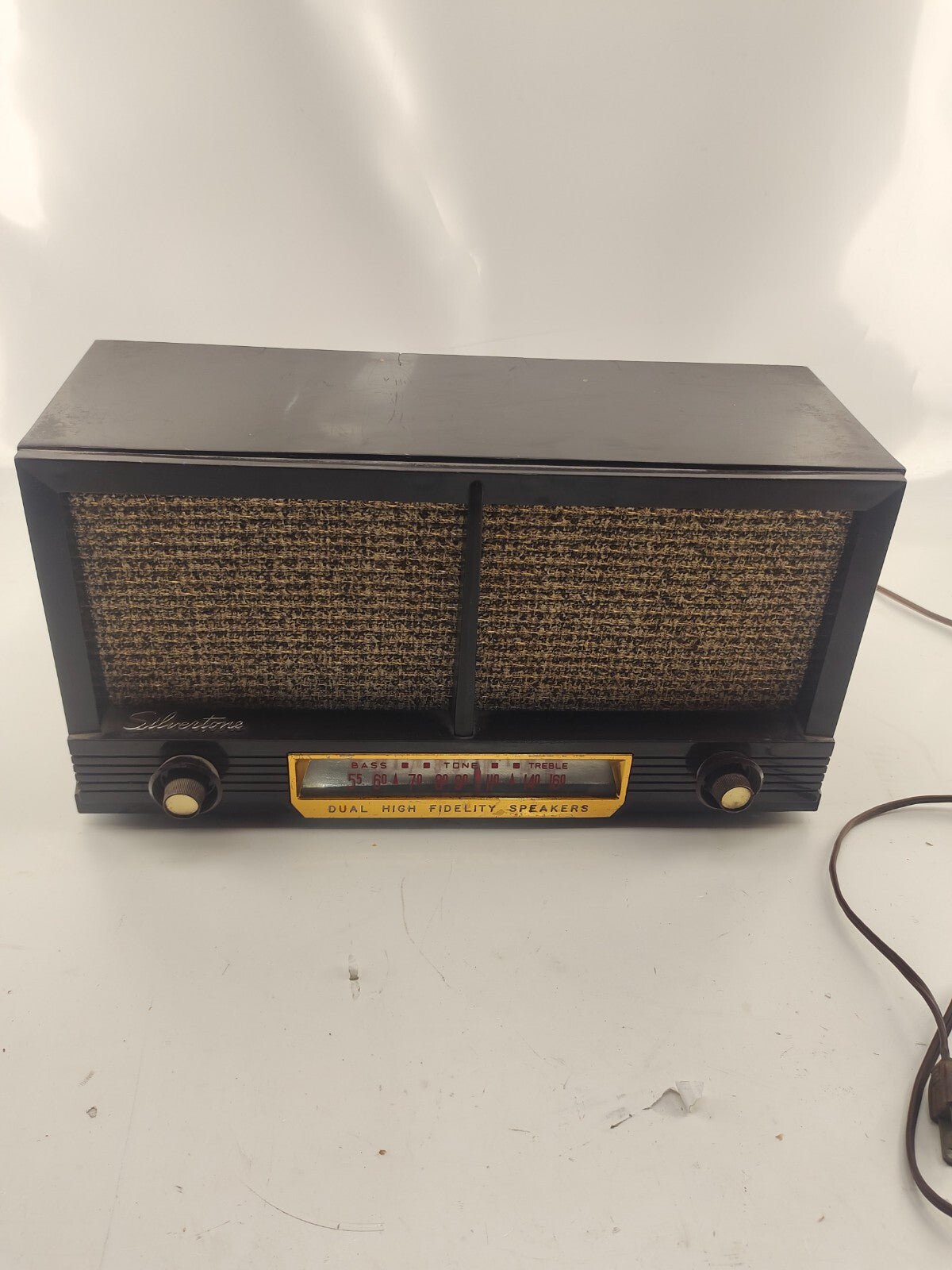 Silvertone Radio  With Dual High Fidelity Speakers, 8013 Brown