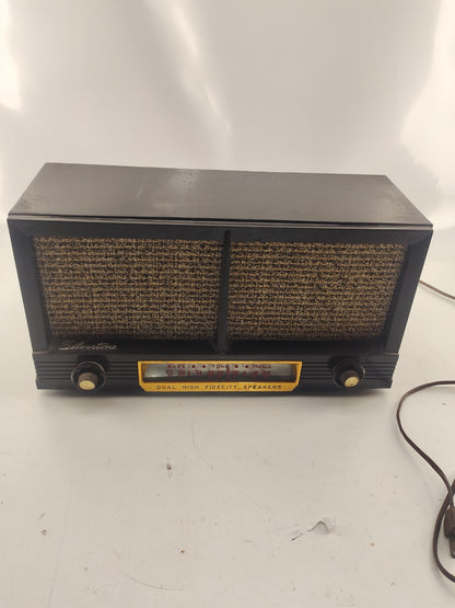 Silvertone Radio  With Dual High Fidelity Speakers, 8013 Brown