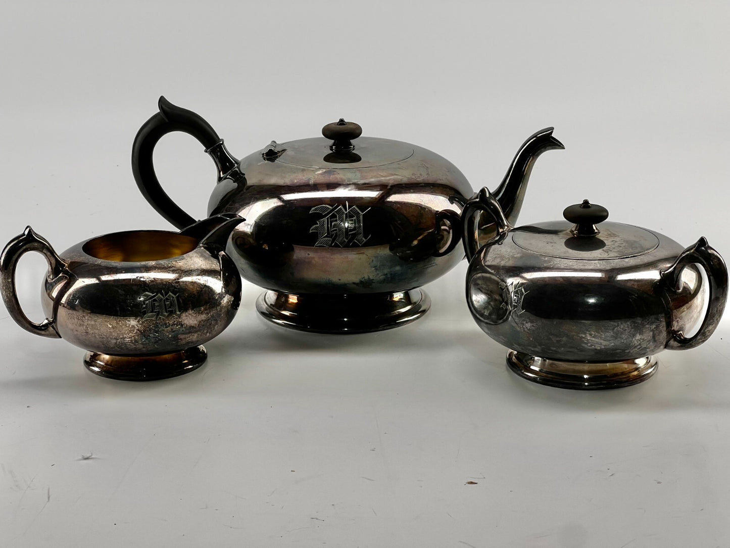 Vintage Wm A Rogers Silver Plate Tea Pot Set - 3pcs