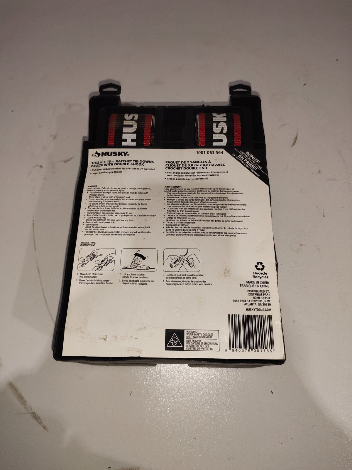 Husky 16' X11/2" Ratchet Tie Down 1,000 Capacity - New