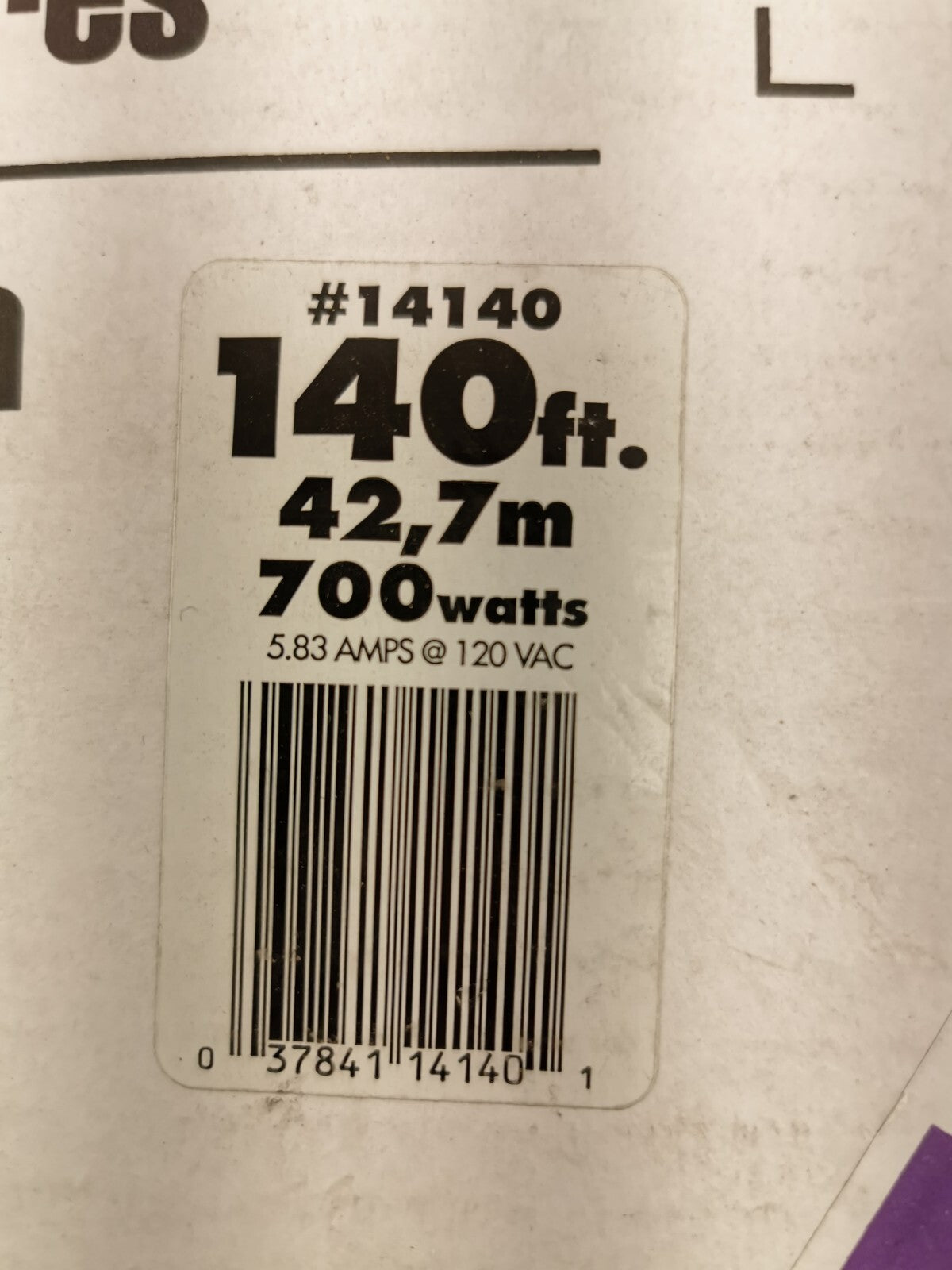 Wrap-On roof & gutter cable 140ft, 42,7m, 700 watts