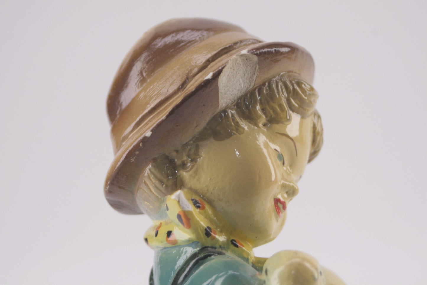Vintage Devon Ware Figure Chalkware Handpainted Child and Geese Made in Canada
