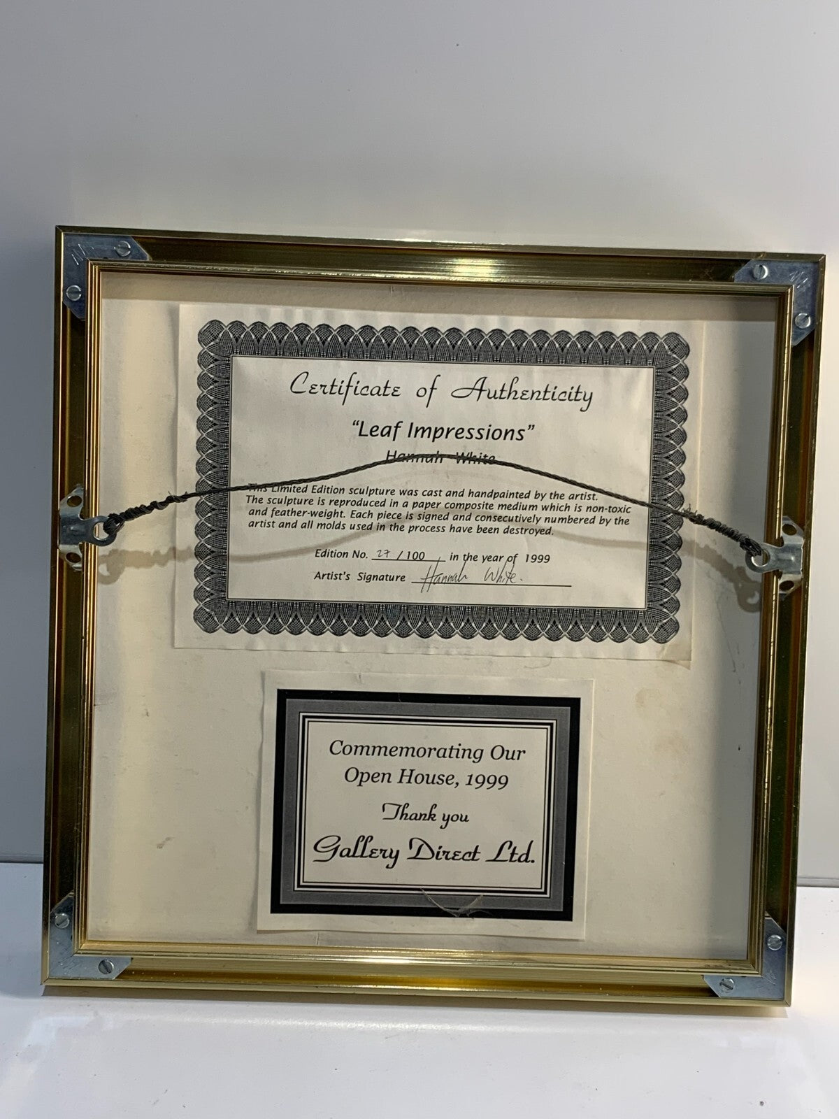 "Leaf Impressions" by Hannah White (27/100), With certificate