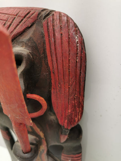 Carved Wooden African Man and woman Profile Wall Art decor collectible face art