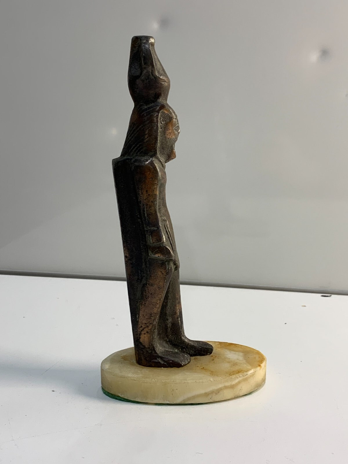 Vintage Brass Egyptian Pharaoh Statue MARBLE BASE