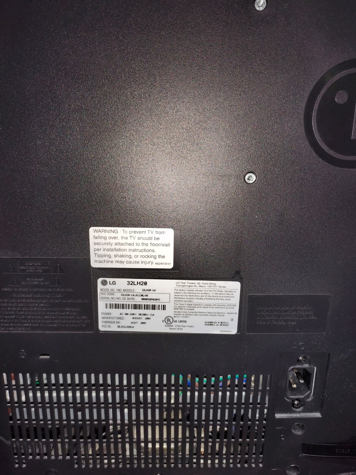 LG 32LH20-UA TV Television - Tested & Working