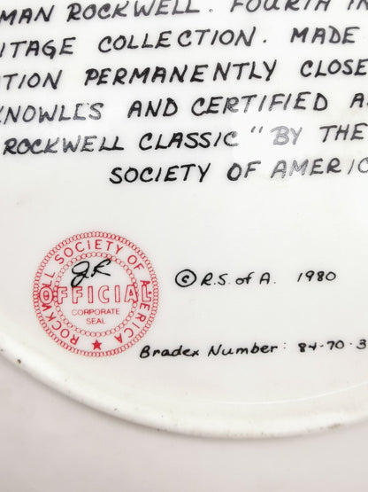 Vtg Norman Rockwell Collector Plate  Entitled "The Ship Builder" Porcelain