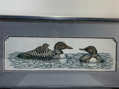 Bird Embroidery Needlepoint Framed Art
