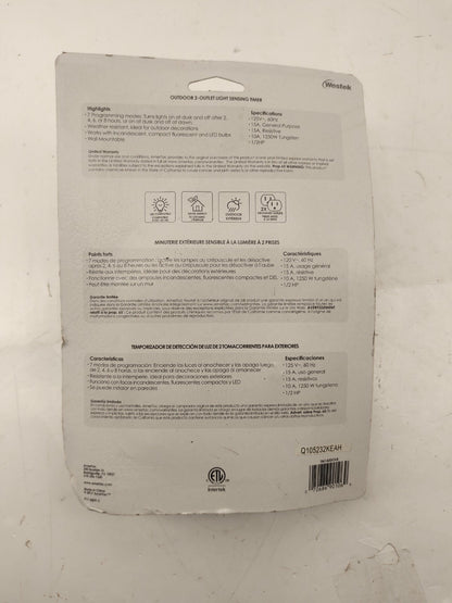 Light Sensing Countdown Timer Outdoor Grounded Outlets
