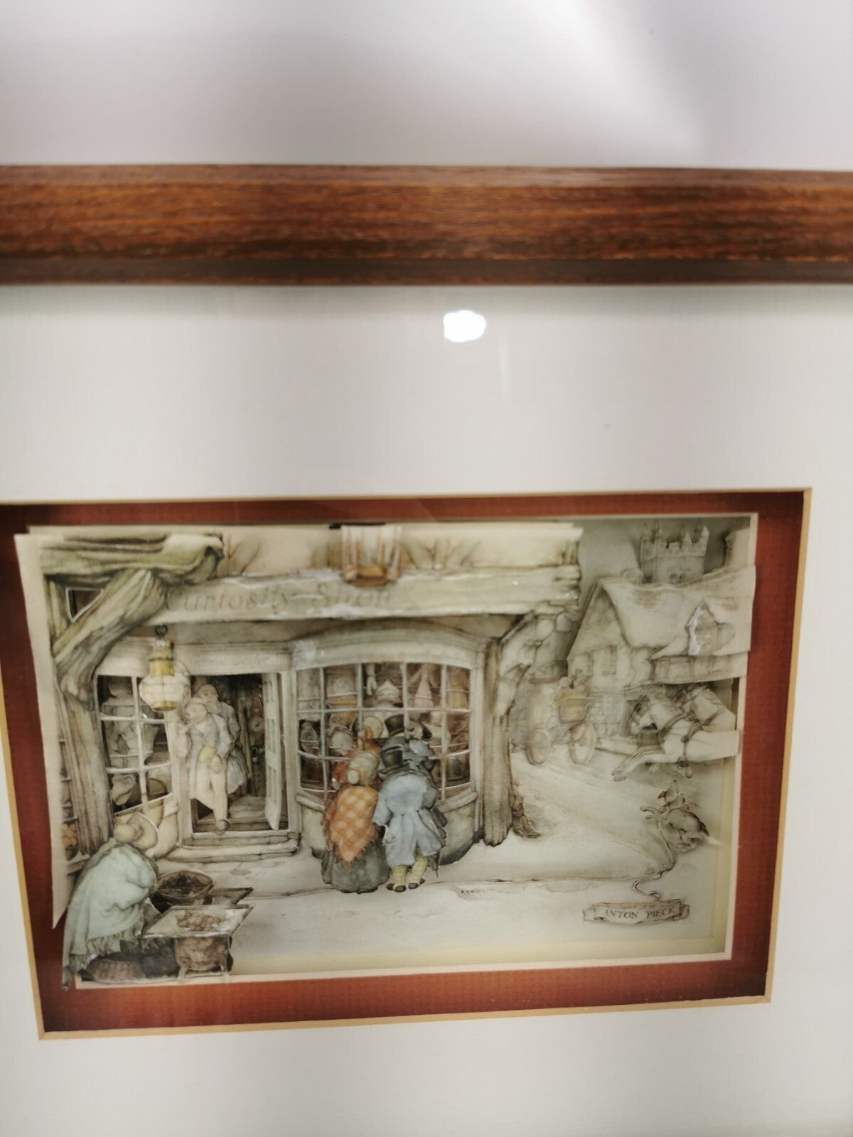 Vintage Anton pieck paper Art 3D Shadow box- "Curiosity Shop"