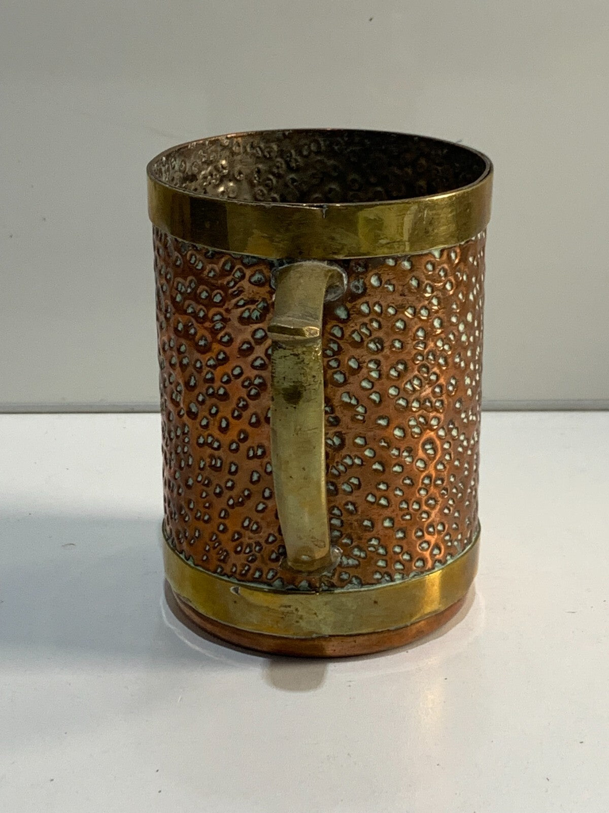 Vintage Copper & Brass Mexico Aztec Mayan Calendar Mugs Tankards