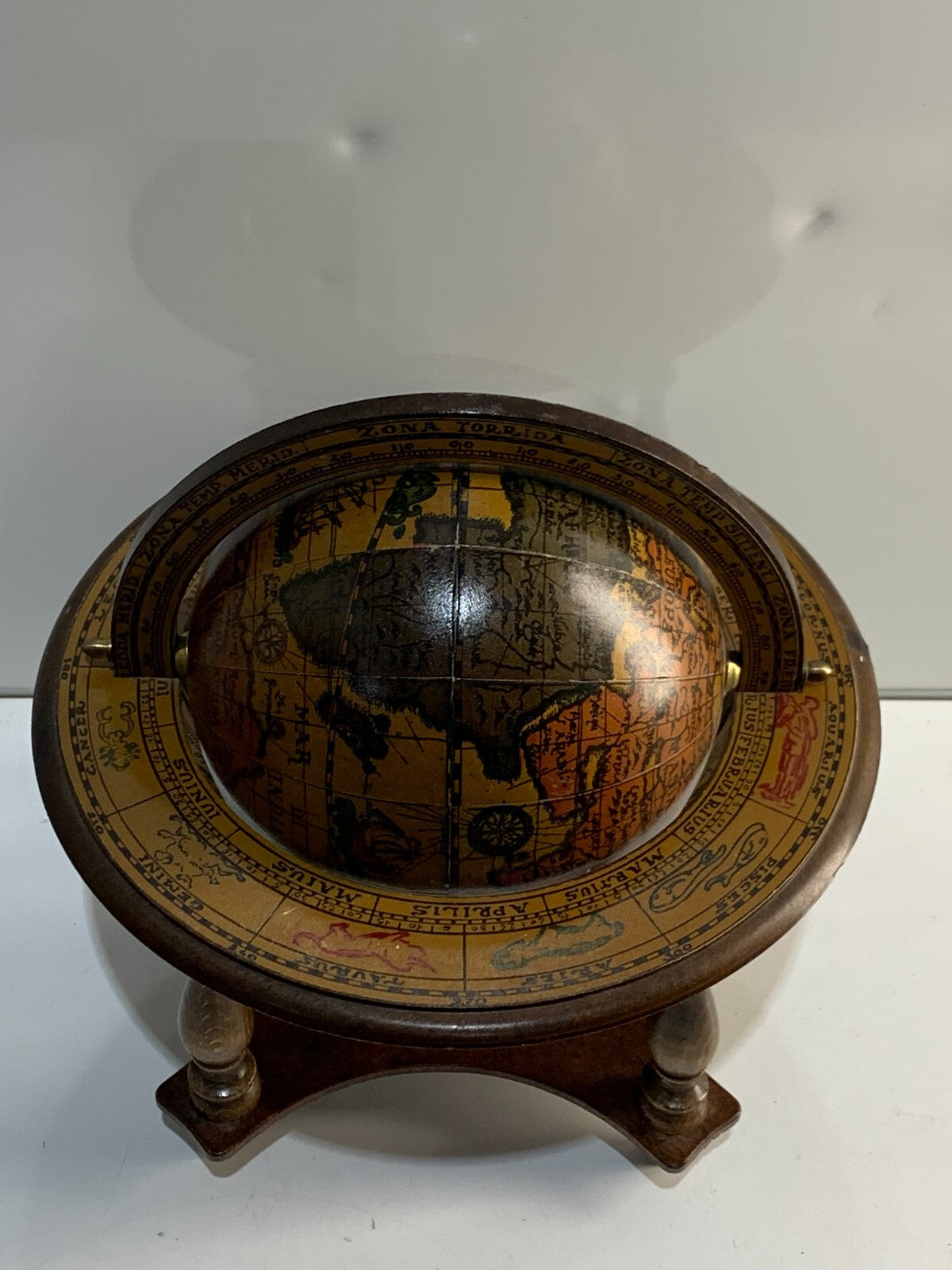 Vintage Old World Tabletop Zodiac 6.5" Diameter Globe