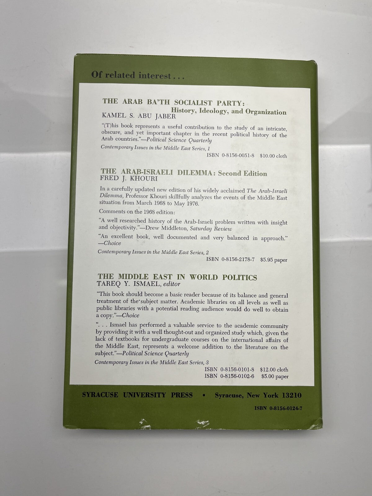 Contemporary Issues in the Middle East Ser.: Arab Left by Tareq Y. Ismael (1976)