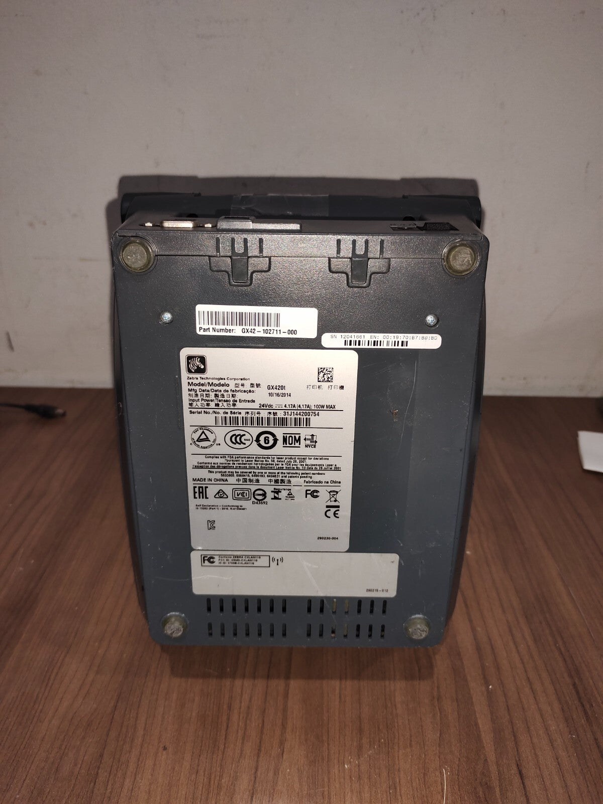 Zebra GX420t Gx42-102511-00 Printer - 5