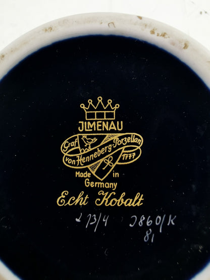Vase cobalt blue gold iimenau 1960s