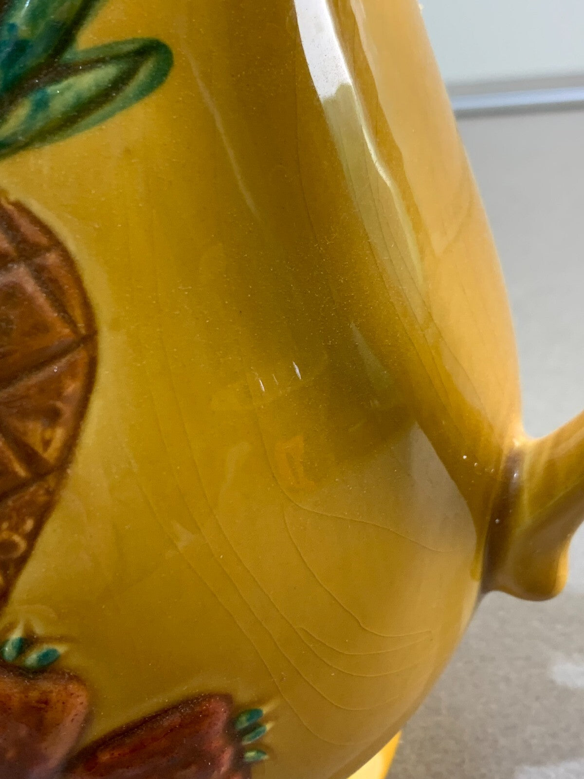 California Pottery Raised Fruit Design Pitcher