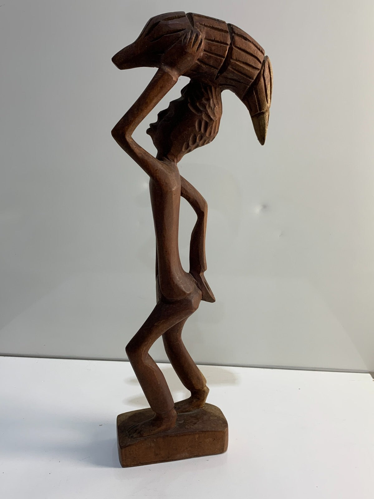 Folk Art Hand Carved Wood Sculpture Man African