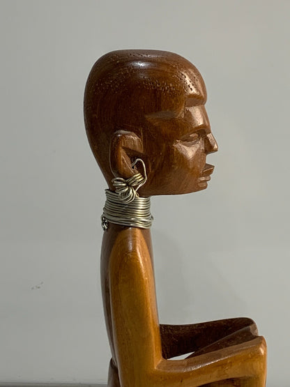Vintage African Genuine Besmo Kenya Tribal Art Hand Carved Statue