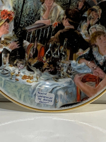 Rare 1979 Limoges France Gold Trim Renoir Plate"Dejeuner des Caroliers" Limited
