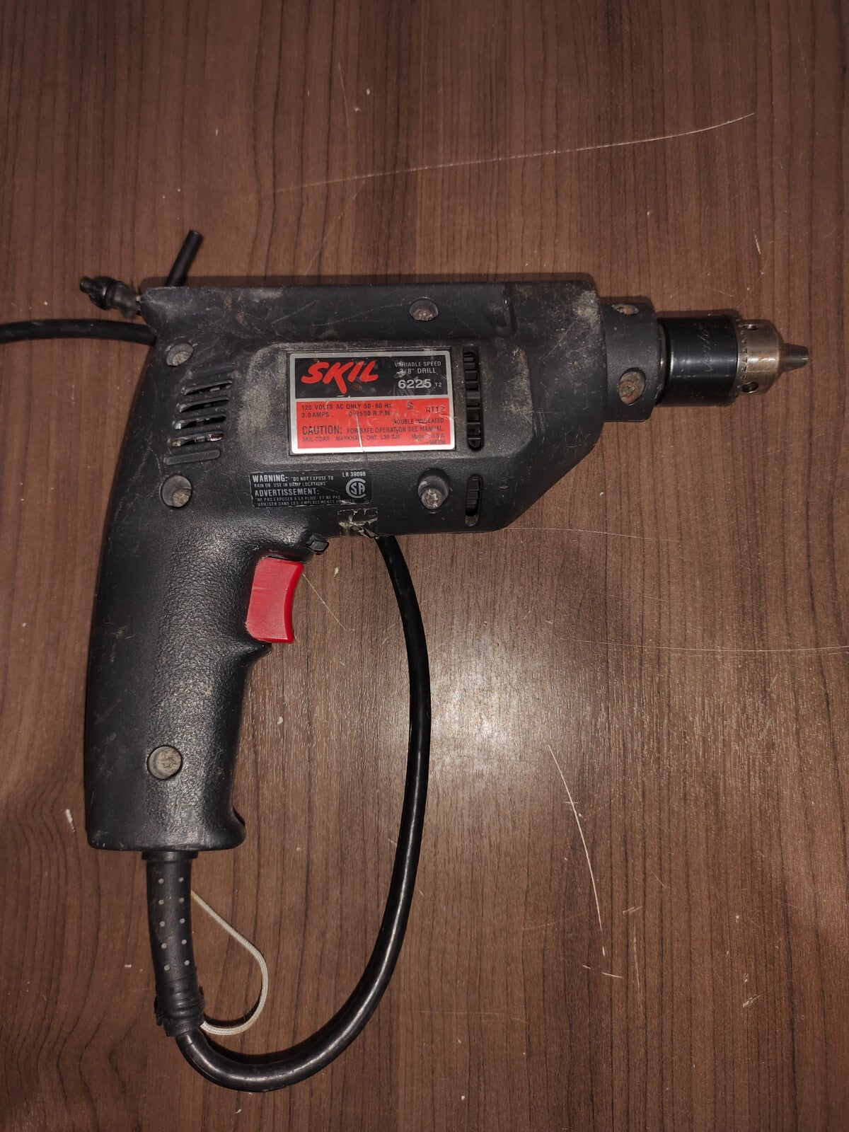 Skil 6225T2 3/8" 1/3 HP Variable Speed Reversing Corded Drill