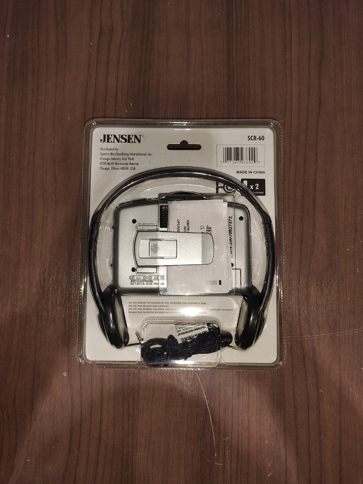 Jensen SCR-60 Portable Tape Player Stereo Cassette AM/FM Walkman - New