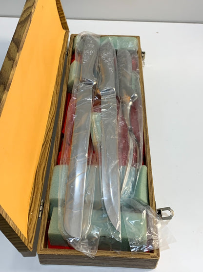 Vintage DYNASTY Japan STAINLESS STEEL set of 2 Meat Carving Knife & a Meat Fork