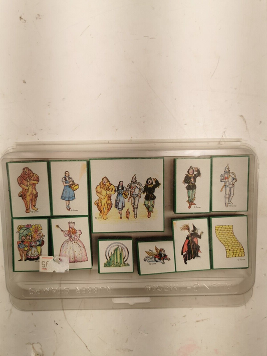 Rare Vintage Wizard of Oz All Night Media Complete Rubber stamp set